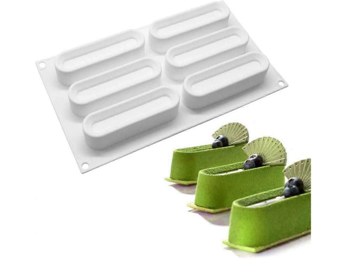 Forma De Silicone Para Eclair, Molde Para Bolo, Mousse, Chocolate E Sobremesas Francesas (6 Cavidades)