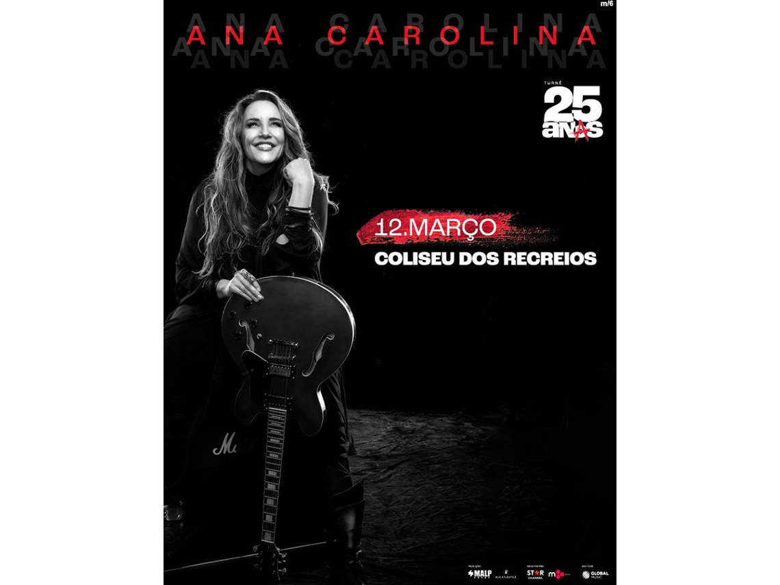 Bilhete ANA CAROLINA TOUR 25 ANAS|LISBOA