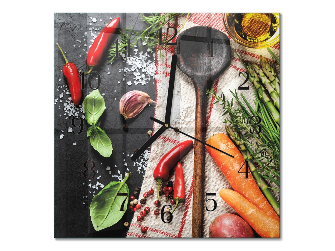 Relógio De Parede De Vidro Multicor Espelharte (30x30 Cm)