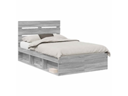 Estrutura da Cama com Cabeceira Cinza Sonoma 120x190 cm MAISON EXCLUSIVE