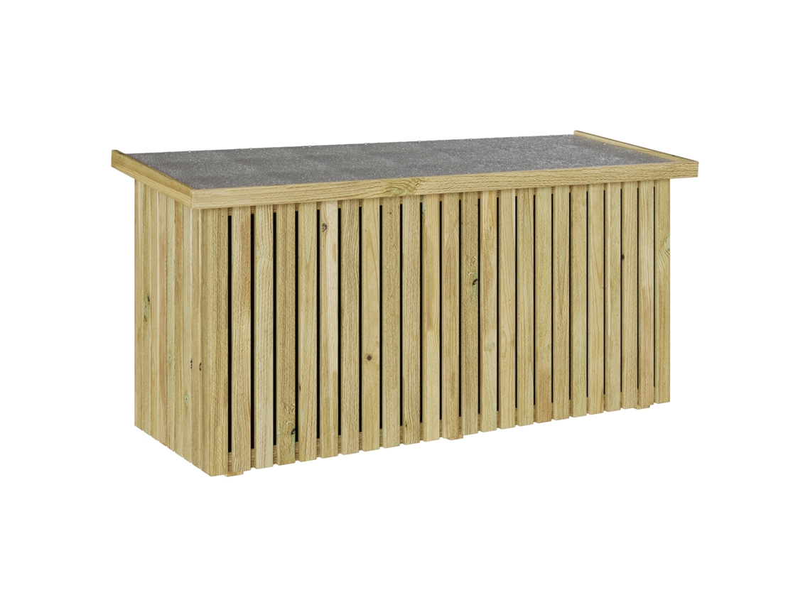 Conjunto 1 Caixa De Armazenamento Vidaxl Castanho Madeira De Pinho Impregnada (119 X 44 X 58,5 Cm)