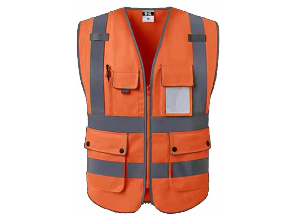 Colete De Segurança/ Trabalho Proteção Com Bolsos E Abertura Frontal