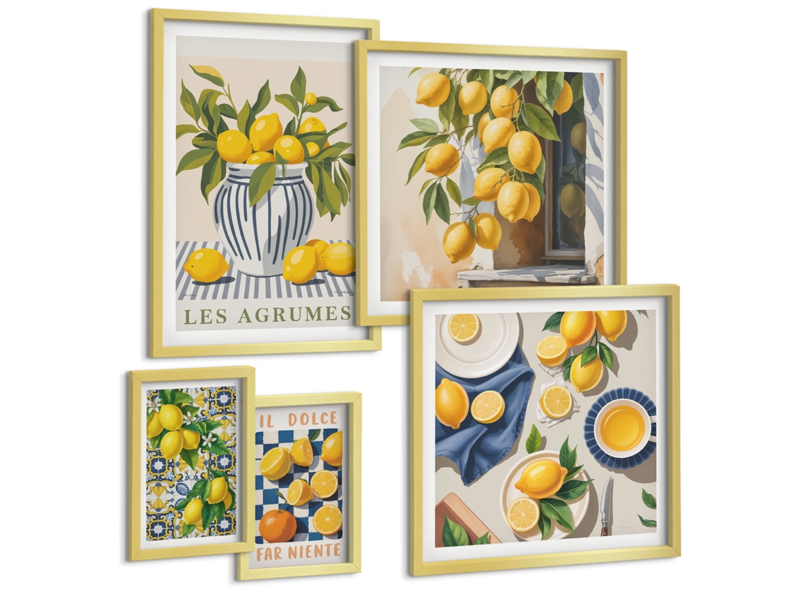 Conjunto De Pinturas Decorações Cítricas Provençais Espelharte (5 Peças)