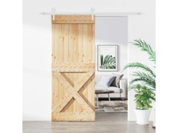 Vidaxl Porta Deslizante Natural E Branco 100 X 210 Cm