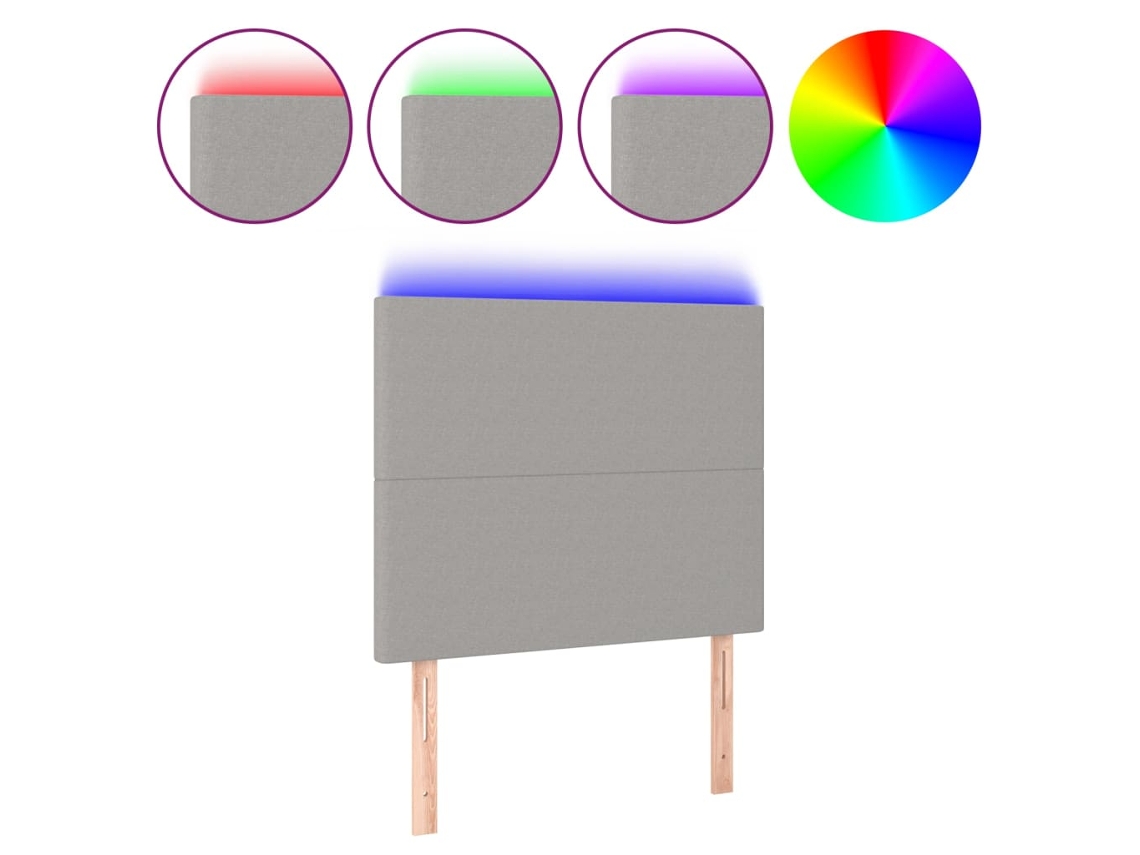 Led Headboard, Led Headboards Vidaxl Cinzeto Tecido (90 X 5 X 118/128 Cm)