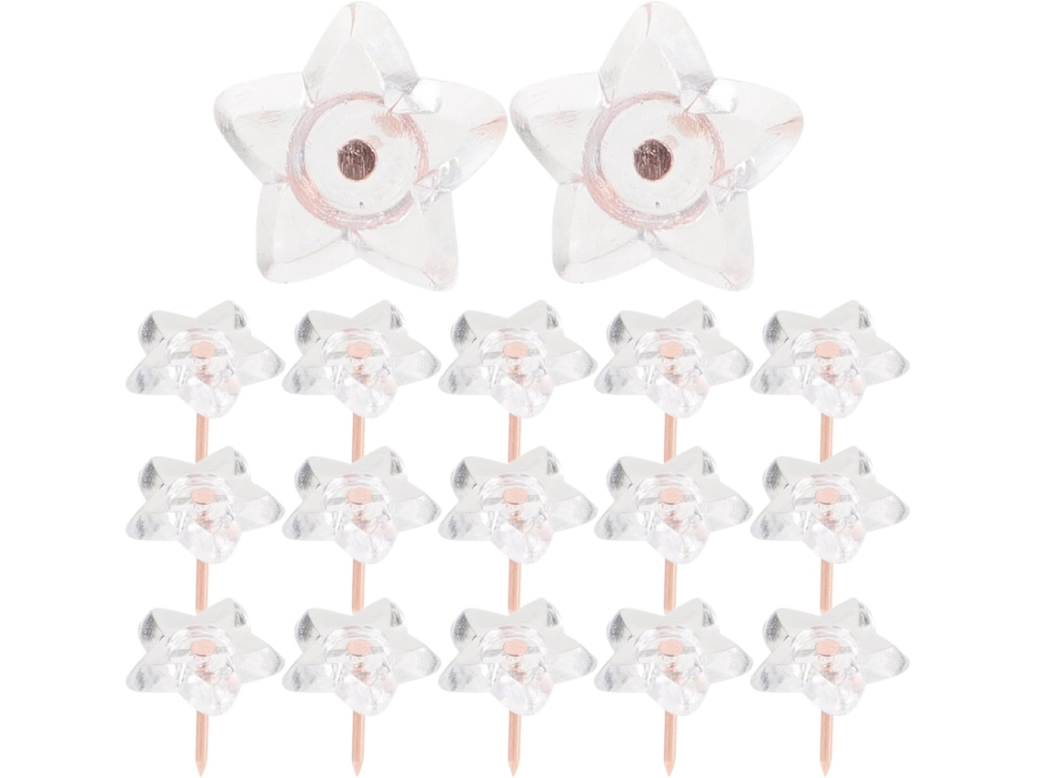 Tachinhas Transparentes, Design Seguro E Versátil, 100 Unidades Em Plástico E Aço Niquelado Para Escritório Quadro De