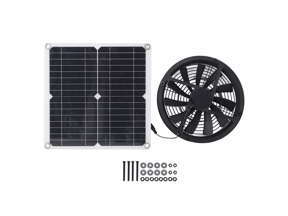 Ventilador Solar 12w Impermeável para Galinheiros Coberturas