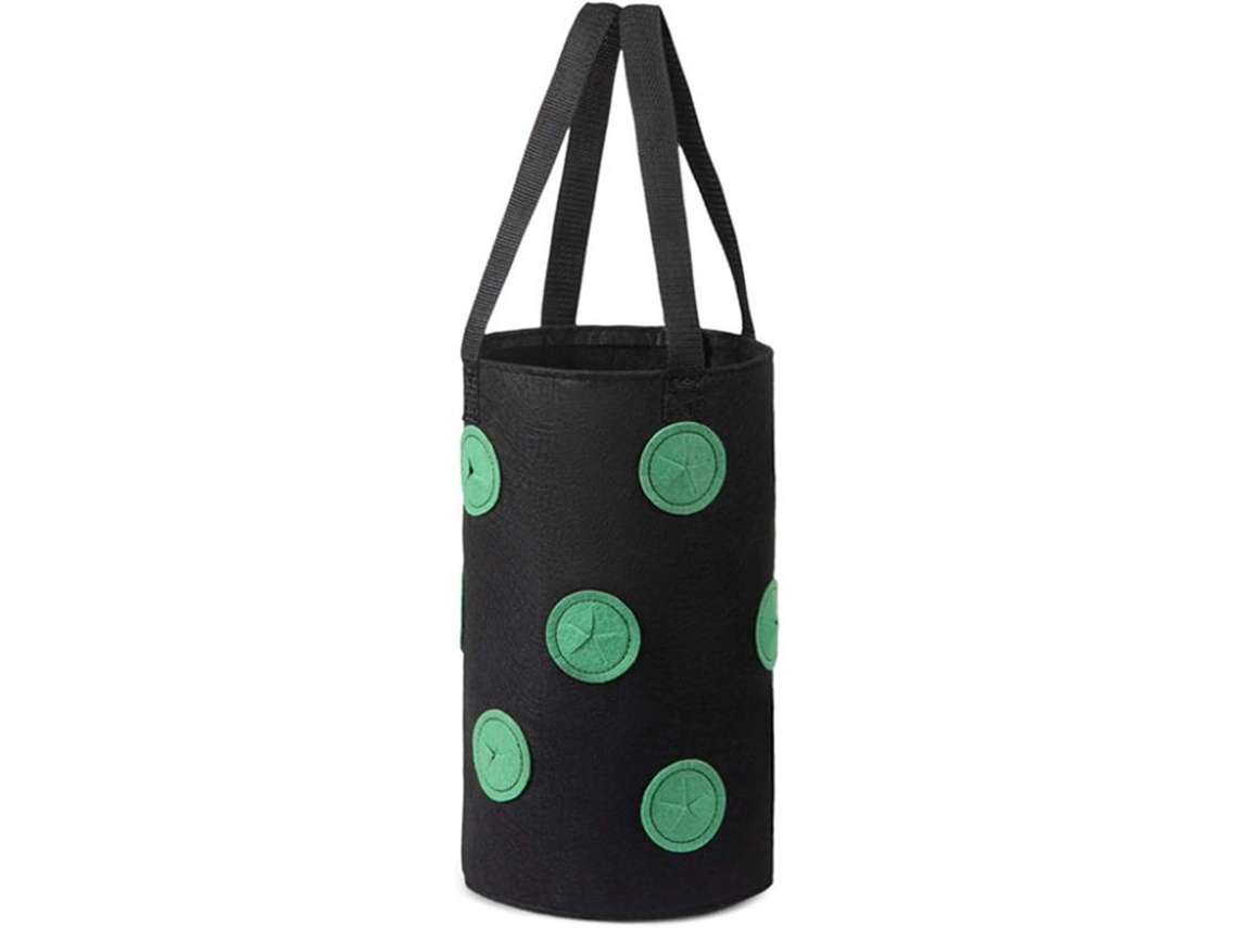 Set Of 2 Bolsas De Cultivo De Fresa Colgantes Con 13 Agujeros De Tela No Tejida Para Plantas Aromáticas