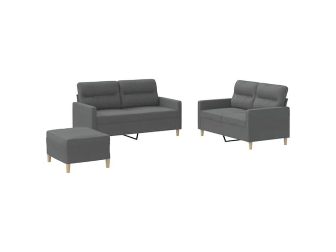 Conjunto De Sofá Vidaxl Cinzeto Tecido (70 X 55 X 41 Cm)