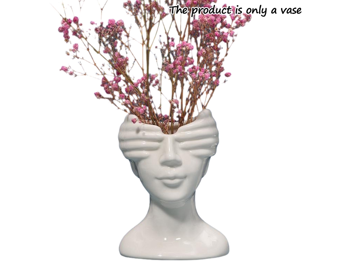 Vaso Decorativo de Cerâmica Branco Decoração Moderna Boêmia para Sala e Escritório NEVEANCE