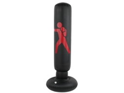 Coluna De Boxe Inflável Saco De Pancada Adulto Fitness Descompressão Pvc Preto 155cm