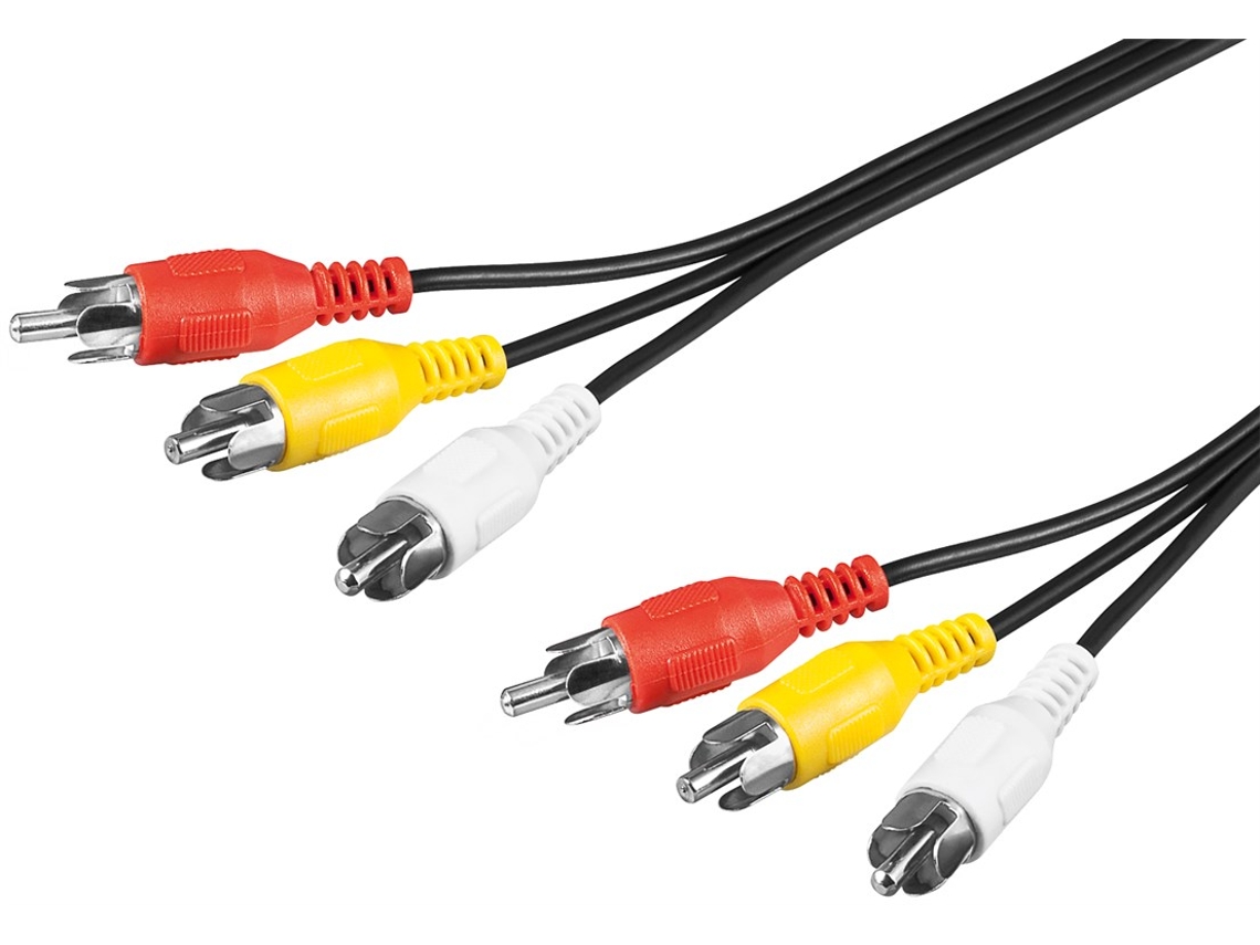 Cabo Para Conexão De Áudio E Vídeo Composto, 3x Rca Brilvibera