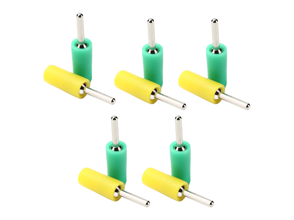 Laxiscreed Conjunto De 5 Plugs Banana Niquelados Com Pinos De Cobre Para Tomadas De Mola, Cor Verde-amarelada