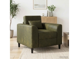 Vidaxl Poltrona Verde Exército Couro Suede Sintético