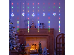 Cordão De Luzes De Natal Em Led, Com Padrão De Flocos De Neve E Cristais De Gelo. Pilhas Incluídas.
