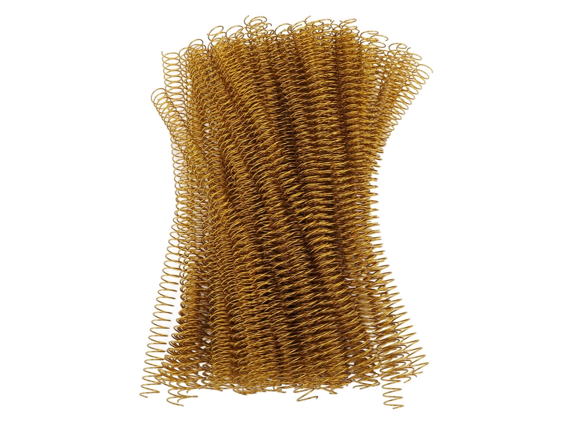 100 Bobinas Encadernação Espiral de Ferro 14.3mm 9/16in 48 Dentes 4:1 Capacidade 115 Folhas A4 Ouro
