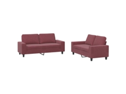 2 Pcs Conjunto de Sofás Tecido Vermelho tinto MAISON EXCLUSIVE