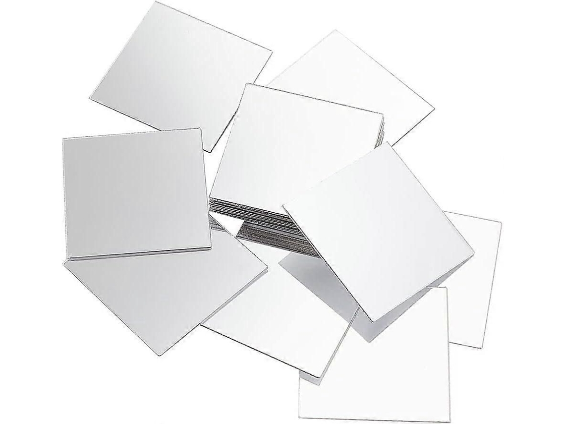 50 Espelhos De Acrílico Quadrados De 2 Polegadas, Adesivos, Para Artesanato, Decoração De Parede E Mesa