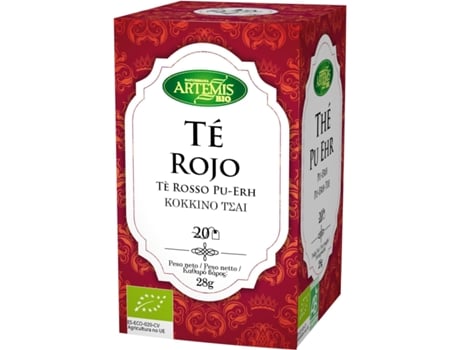 Chá ARTEMIS BIO Te Rojo Puerh Bolsitas Eco 20 Filtros