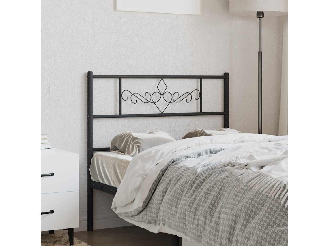 Vidaxl Cabeceira De Substituição 107 Cm Metal Preto