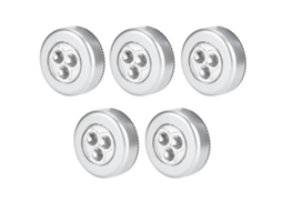 Kit com 5 luzes noturnas LED mini, inovadoras, para quarto, cama, armário, plástico, 3 lâmpadas | S/MARCA