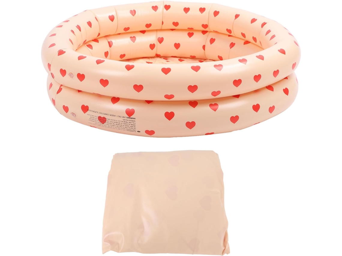 Piscina Inflável redonda em formato de coração, 87 cm, com bolinhas e inflação rápida CHABERLU