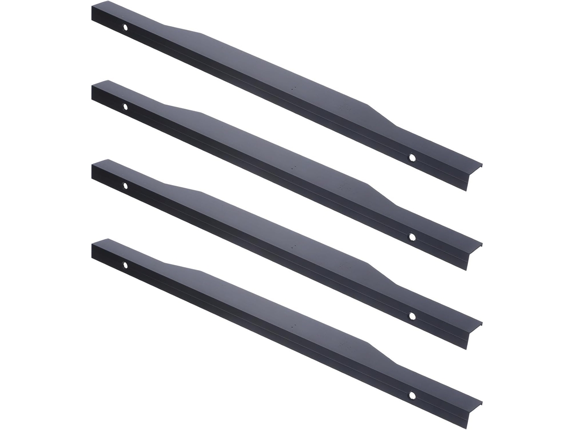 Puxador Embutido Happyyami De 400mm, Preto, Conjunto De 4 Peças Para Móveis E Armários, Sem Ranhuras, Com Bordas