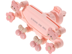 Suporte Para Celular Veicular, Clipe Charmoso, Fixação Segura Em 6 Pontos, Rosa