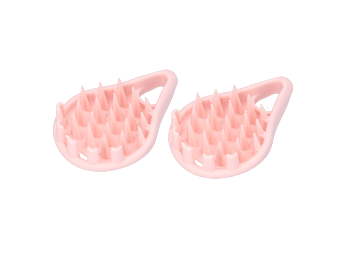 2 Packs Pente Massager Shampoo, Cerdas de Silicone, Remove Cascas Rosa S/MARCA