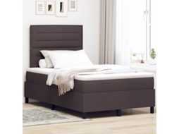 Cama Box Com Colchão E Luz Led - Castanho Escuro, 120x200 Cm Tecido