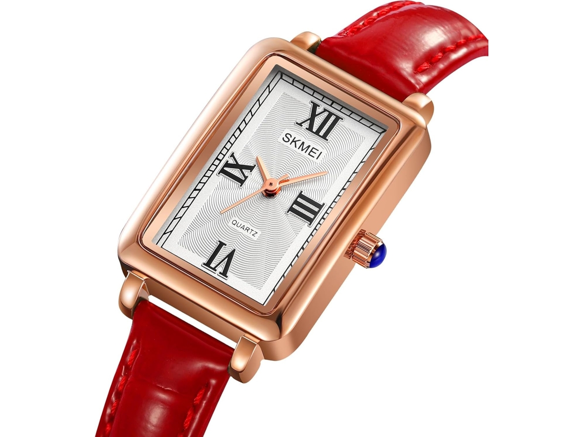 Lurelia Relógio Feminino 22,2×37,9×12×225 Mm, Couro, Dourado/vermelho, Impermeável