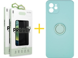 Capa + 2 Películas para iPhone 12 SKYHE Verde Água