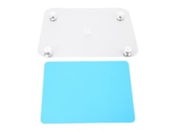 Placa niveladora de resina ajustável com tapete de silicone, ferramenta para aplicação de resina acrílica e epóxi, azul