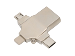 Adaptador Otg 3 em 1 LAXISCREED Tipo C Micro Lightning