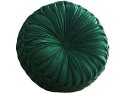 Almofada Decorativa Redonda 38cm Verde Escuro – Decoração Sofá