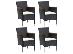 Maison Exclusive - 5 Pcs Conjunto De Jantar Para Jardim Preto