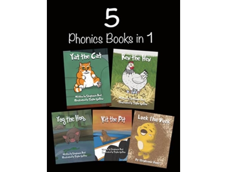 Livro 5 Phonics Books in 1 Short Vowel Sounds de Stephanie Marie Bunt (Inglês)