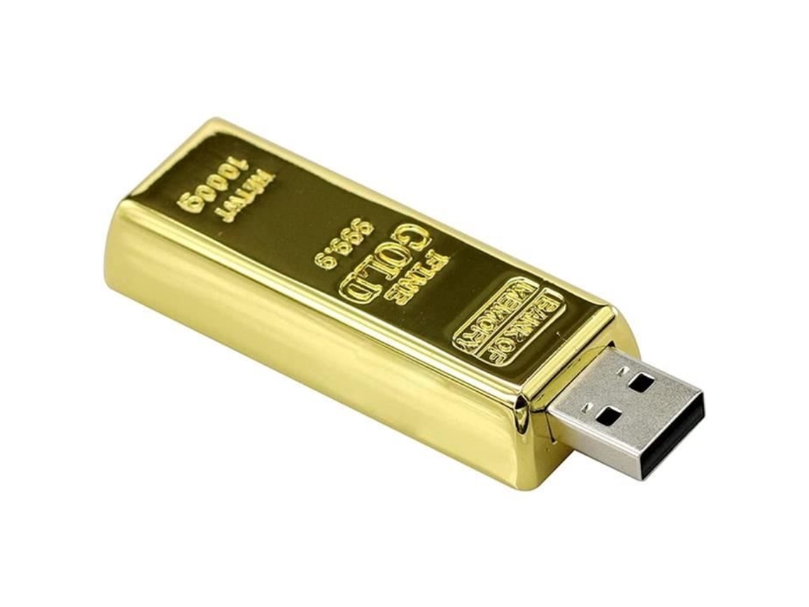 64Gb Usb 2.0 Flash Drive Metal Bullion Gold Bar Forma Pendrive Memorias Usb Stick 604
