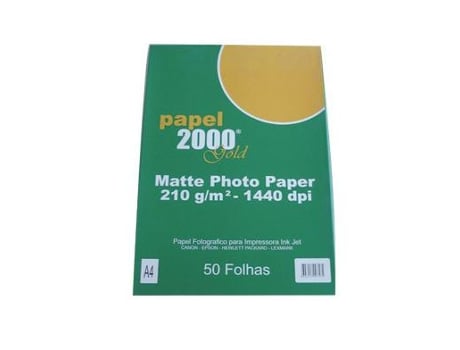 Papel Fotográfico Matte 210gr A4 p/ InkJet 50un