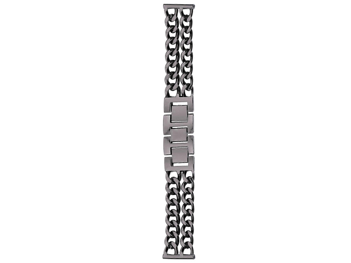 Conjunto De Pulseira De Substituição De Relógio De Aço Inoxidável, Durável, Resistente Ao Desgaste, 18 X 2,2 Cm, Preta, Com Elos De Metal Olysi Shop