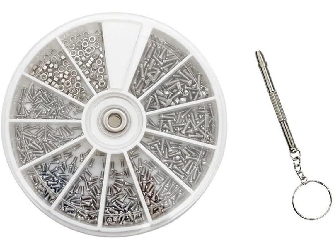 Kit Variado Com 600 Parafusos E Porcas Pequenos De Aço Inoxidável M1 6 Para Chave Fenda 4em 1, Ideal Para Reparos Em