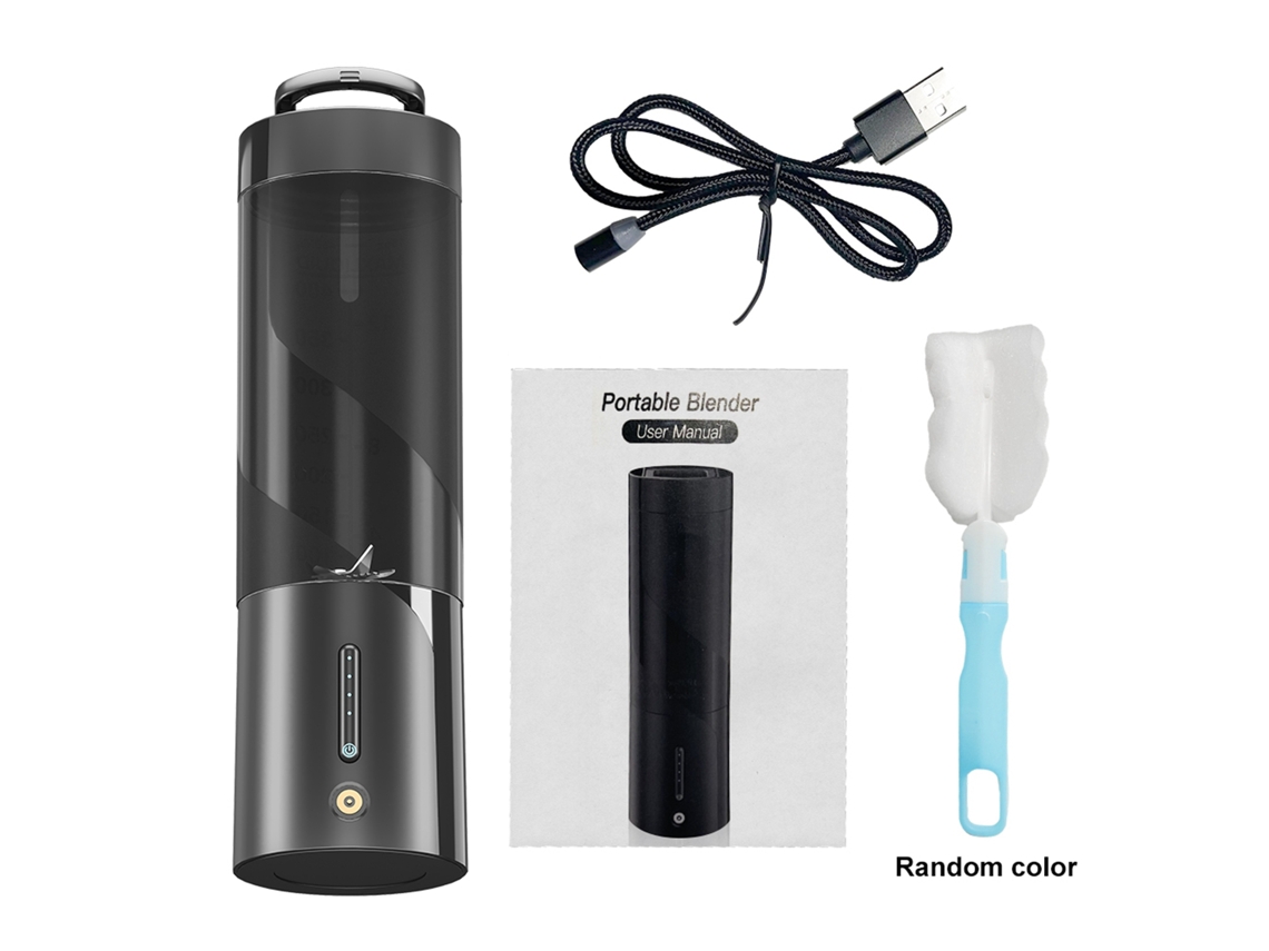 Liquidificador portátil Primerox de 450ml com bateria recarregável de 15W e compartimento magnético (IPX8) para smoothies e milkshakes.