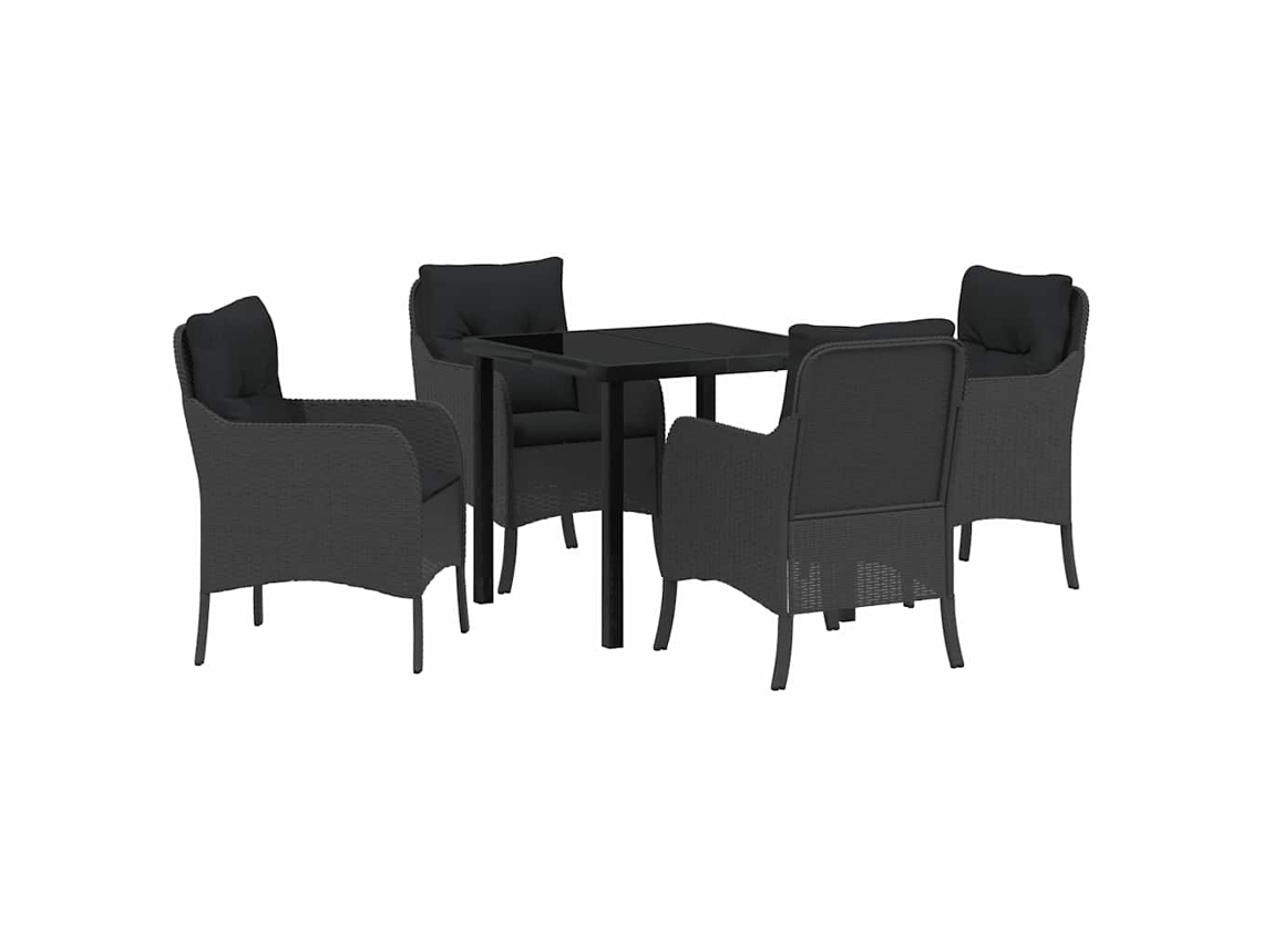 Maison Exclusive - Conjunto De Jantar Para Jardim Com Almofada 5 Pcs Preto Vime Pe