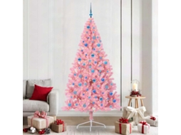 Vidaxl Árvore De Natal Artificial Pré-iluminada Rosa 240 Cm Pvc