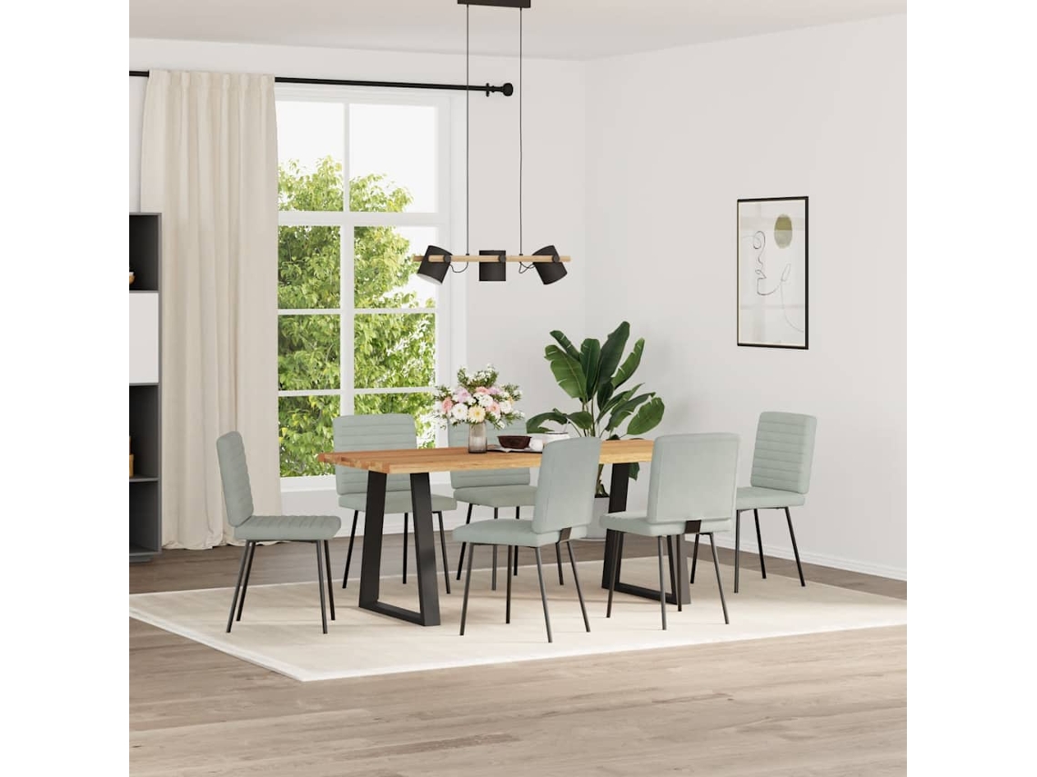Cadeiras de Jantar 6 Pcs Veludo Cinzento claro MAISON EXCLUSIVE