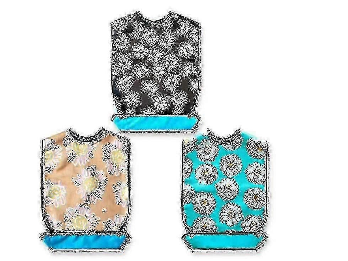 3 Pack Babadores Adultos Reutilizáveis ​​impermeáveis ​​para Mulheres, Babadores Confortáveis ​​para Refeições