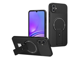 Capa Tkdaddy Para Samsung Galaxy A05 4g Com Suporte, Textura De Fibra De Carbono, Pc Capa De Tpu, Preta