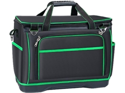 Bolsa para ferramentas em lona resistente, dobrável em 16 partes, com abertura longa, base impermeável e altura ajustável, ideal para eletricistas (20 rolos).