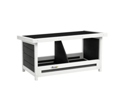 Caixa de ninho para galinhas, 3 lugares, telhado de asfalto, estrutura de madeira, 66x37x34cm cinza preto S/MARCA