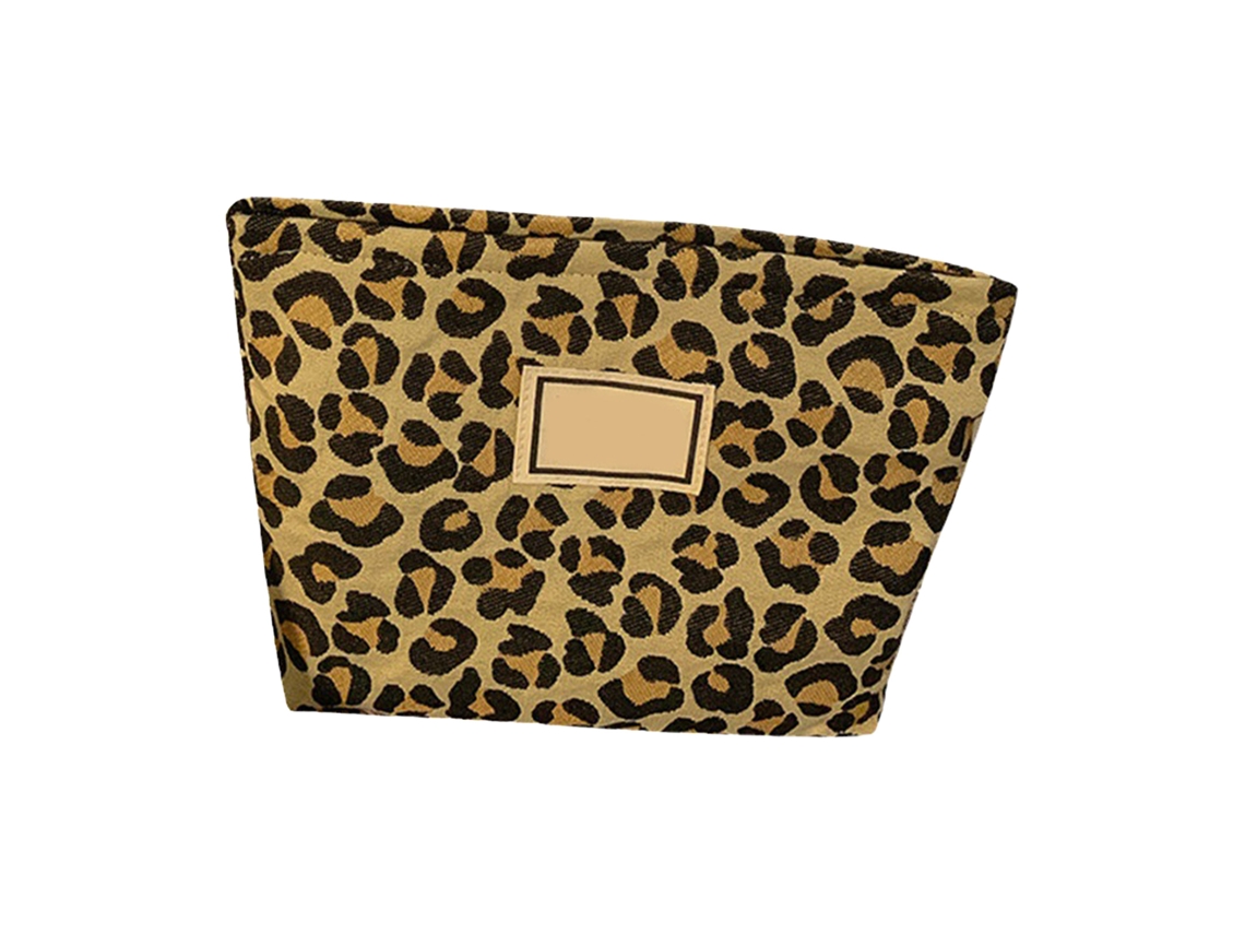 Bolsa de maquillaje con estampado de leopardo de gran capacidad Sunflare
